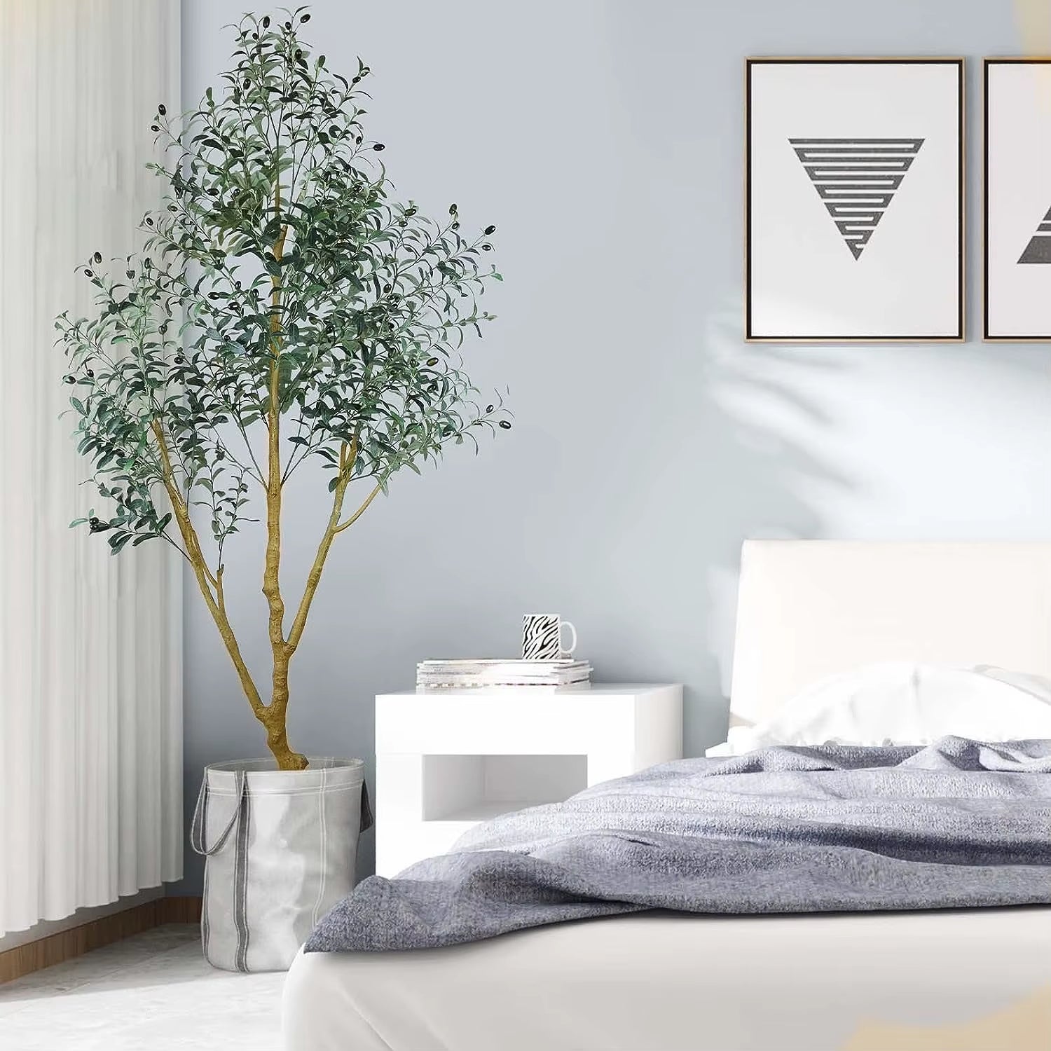 Artificial Olive Tree Fake Plant,Faux Olive Tree with Realistic Leaves and Fruits Olive Trees Artificial Indoor for Home Office