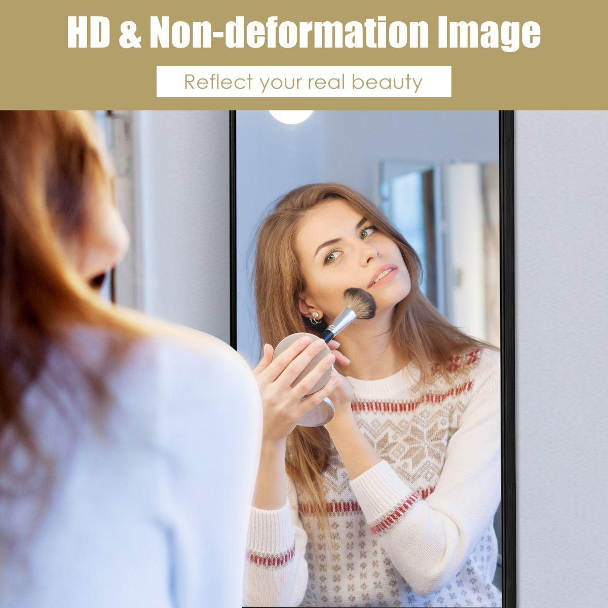 120 X 37 Cm Full Length Wall Hanging Mirror with Adjustable Hook