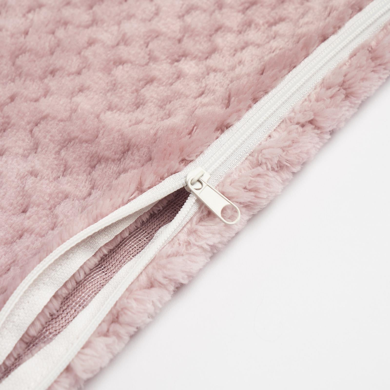 Brentfords Waffle Cushion Covers Popcorn Fleece Set of 2 Pack Sofa - 18" X 18