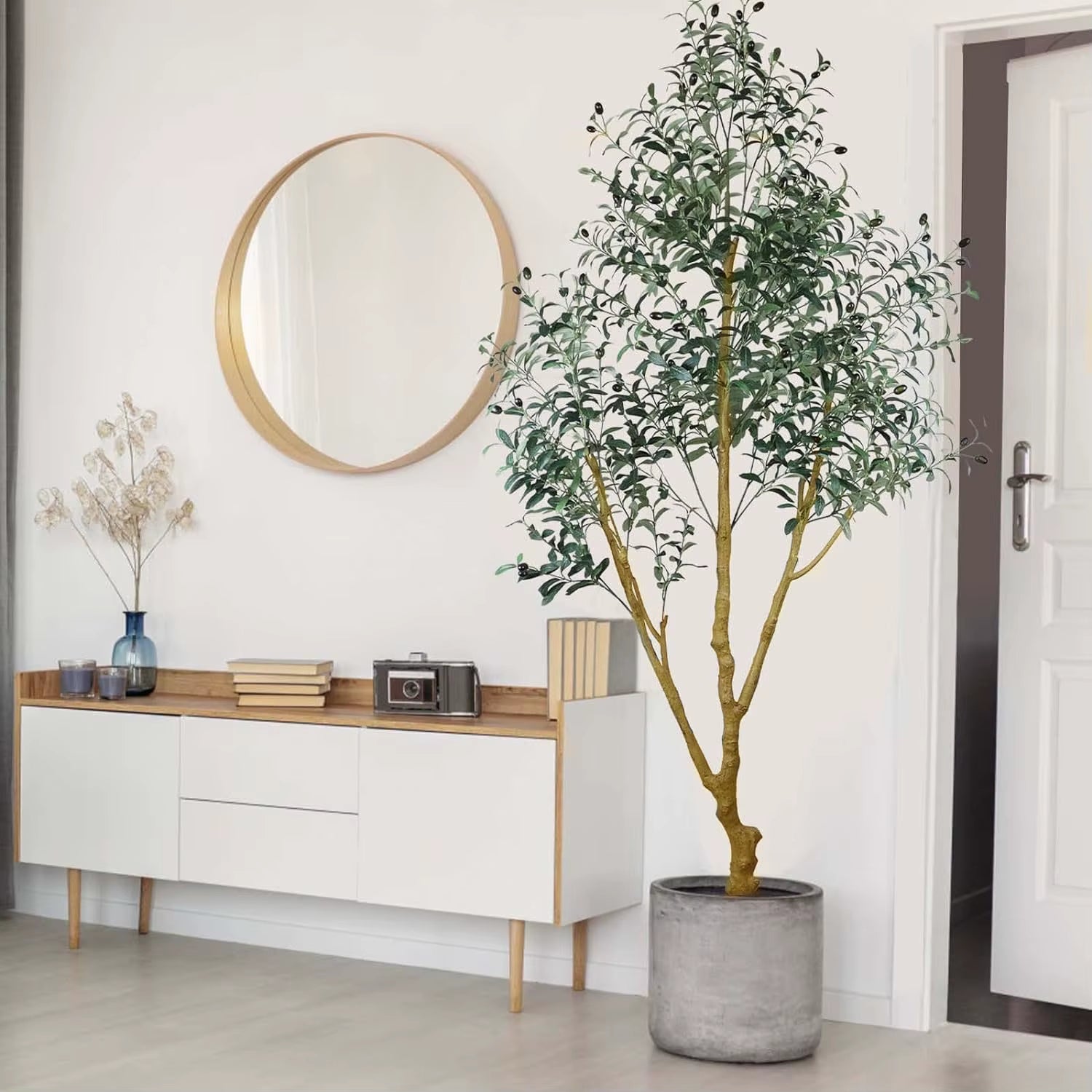 Artificial Olive Tree Fake Plant,Faux Olive Tree with Realistic Leaves and Fruits Olive Trees Artificial Indoor for Home Office