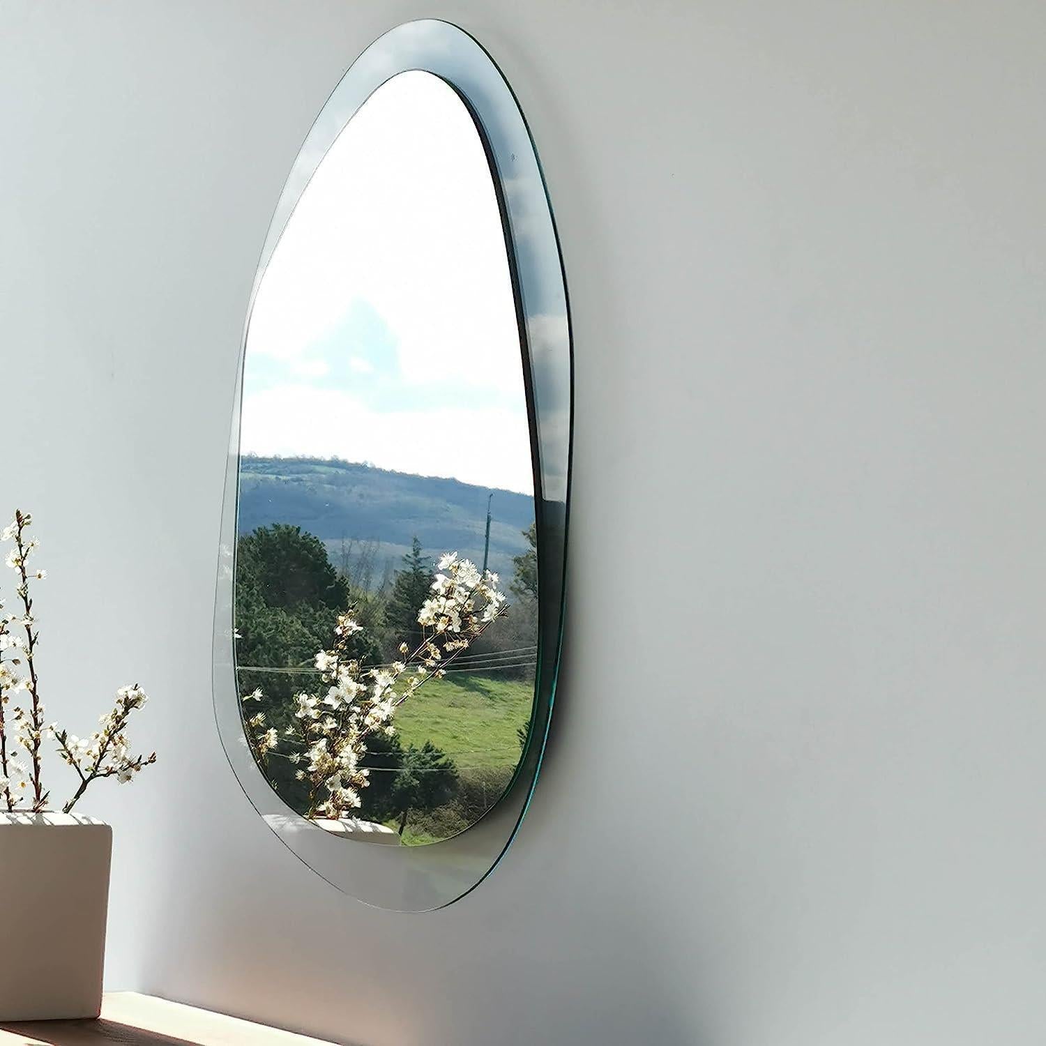 Wall Mirror with Clear Rear Glass Gozos Modern Industrial Marzagon Mirror