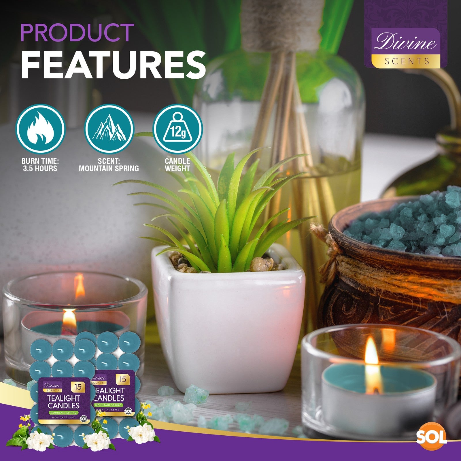 15-30Pk Scented Tea Lights Candles | Various Perfumes 3.5 Hour Burn Tealights