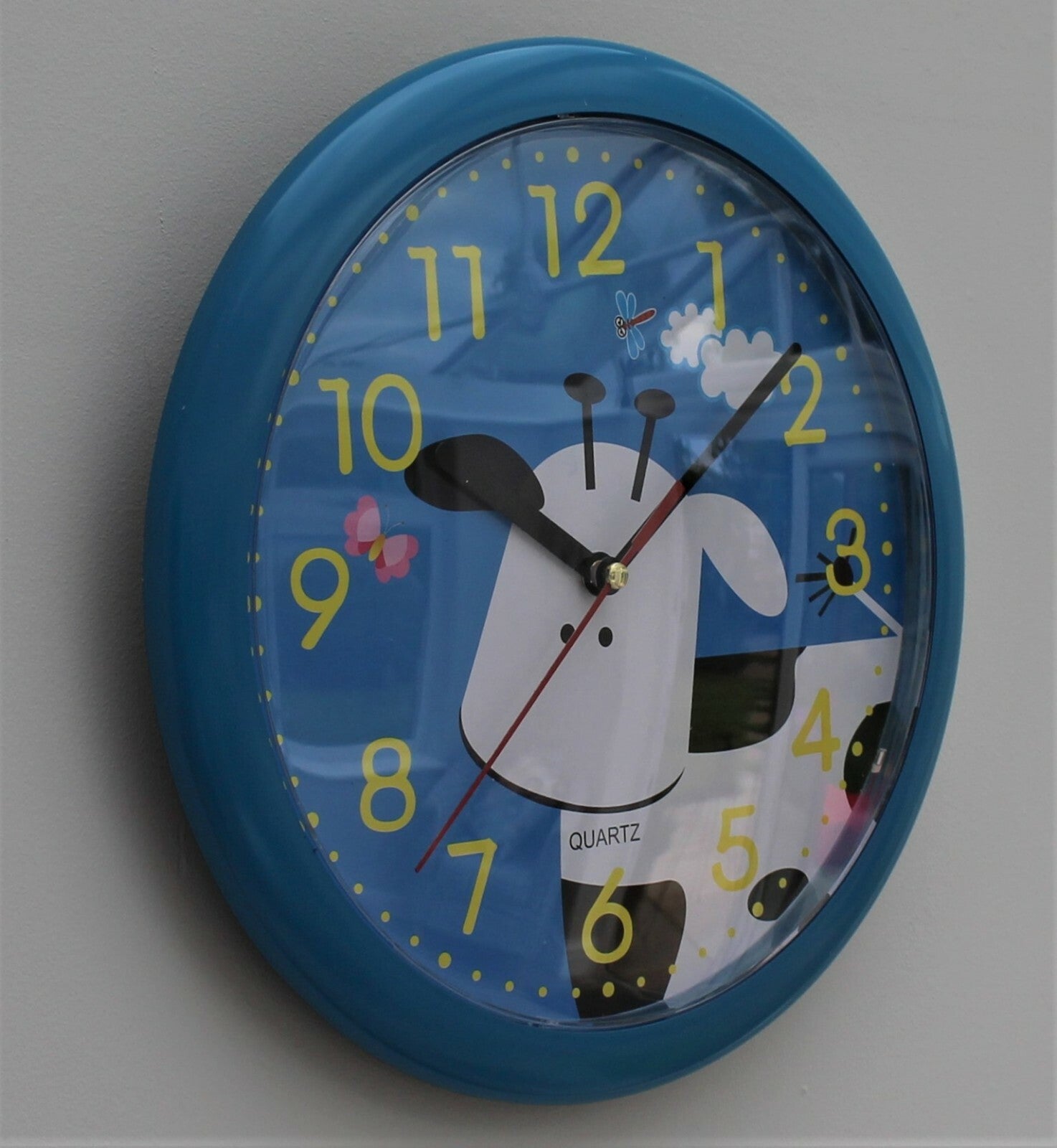 Wall Clock Childrens Kids Cow Design Bedroom Play Room Nursery Time 10"