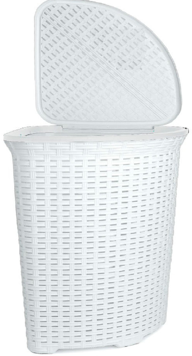 Large Rectangular Rattan Design Laundry Basket Bin Hamper Storage Plastic