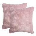 Brentfords Waffle Cushion Covers Popcorn Fleece Set of 2 Pack Sofa - 18" X 18