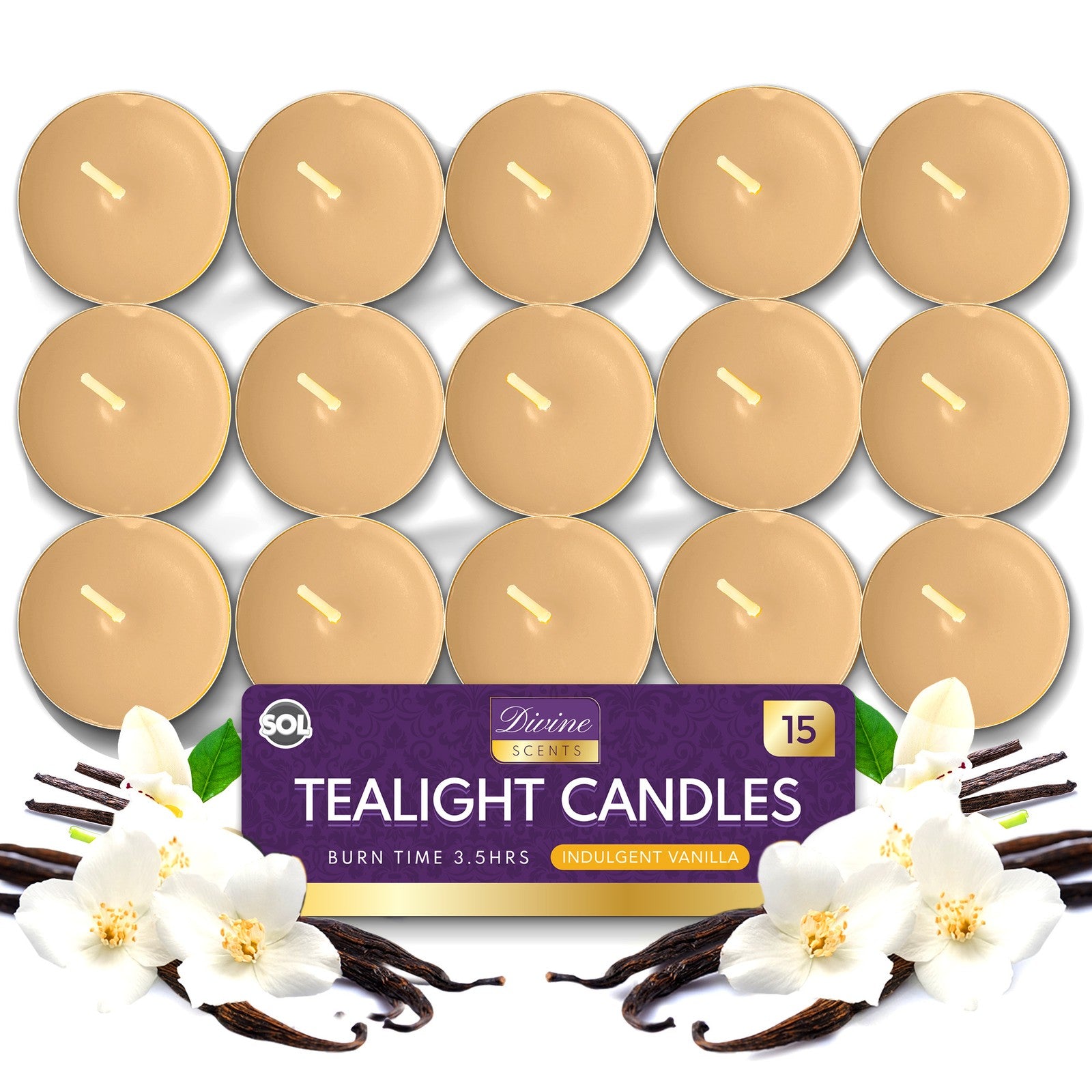 15-30Pk Scented Tea Lights Candles | Various Perfumes 3.5 Hour Burn Tealights