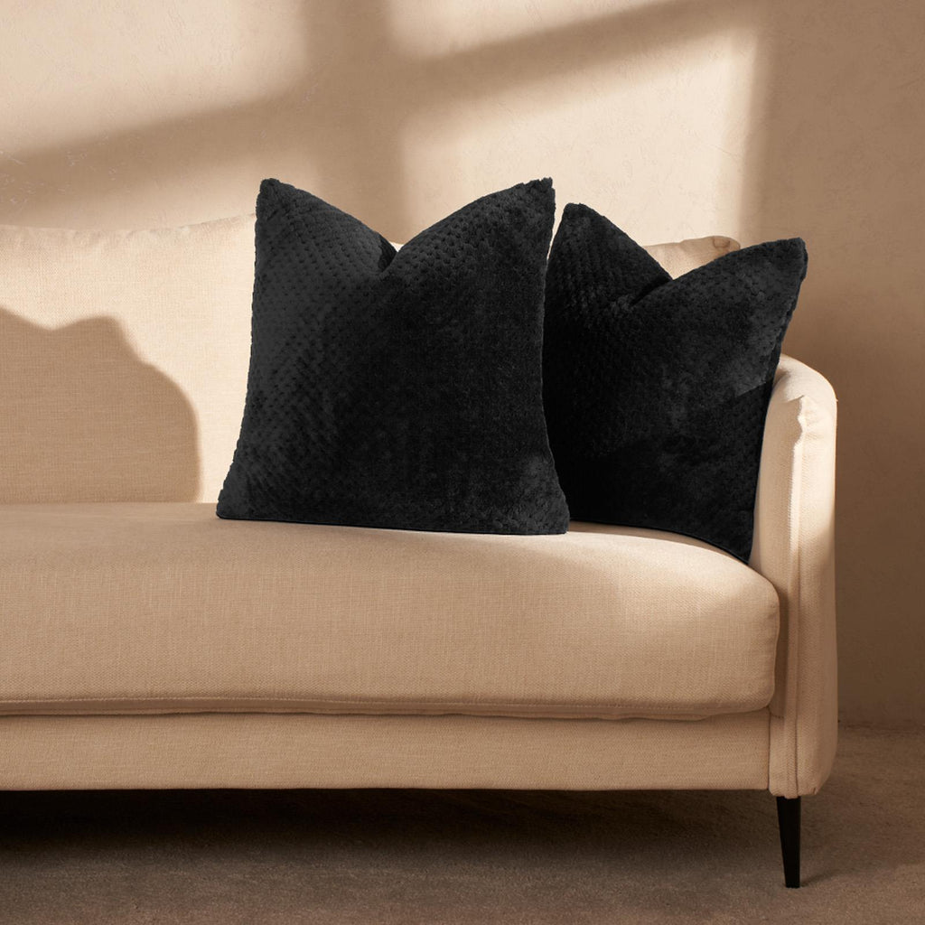 Brentfords Waffle Cushion Covers Popcorn Fleece Set of 2 Pack Sofa - 18" X 18