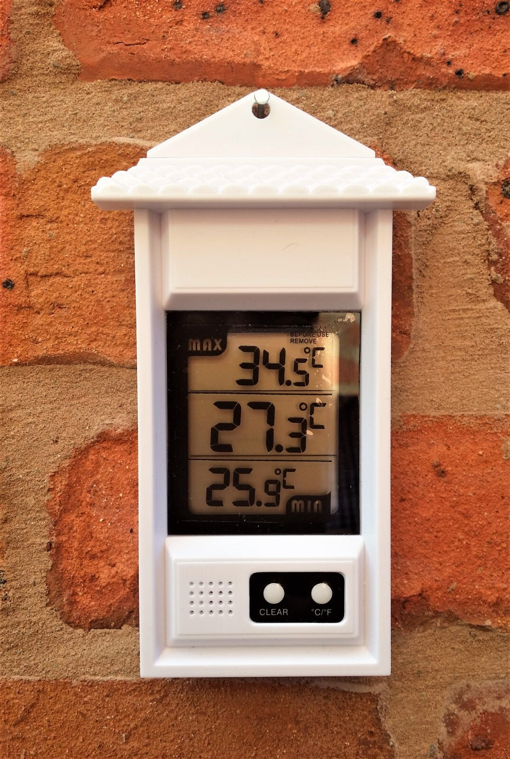 Max Min Thermometer - Garden Greenhouse Indoor Outdoor Office Wall