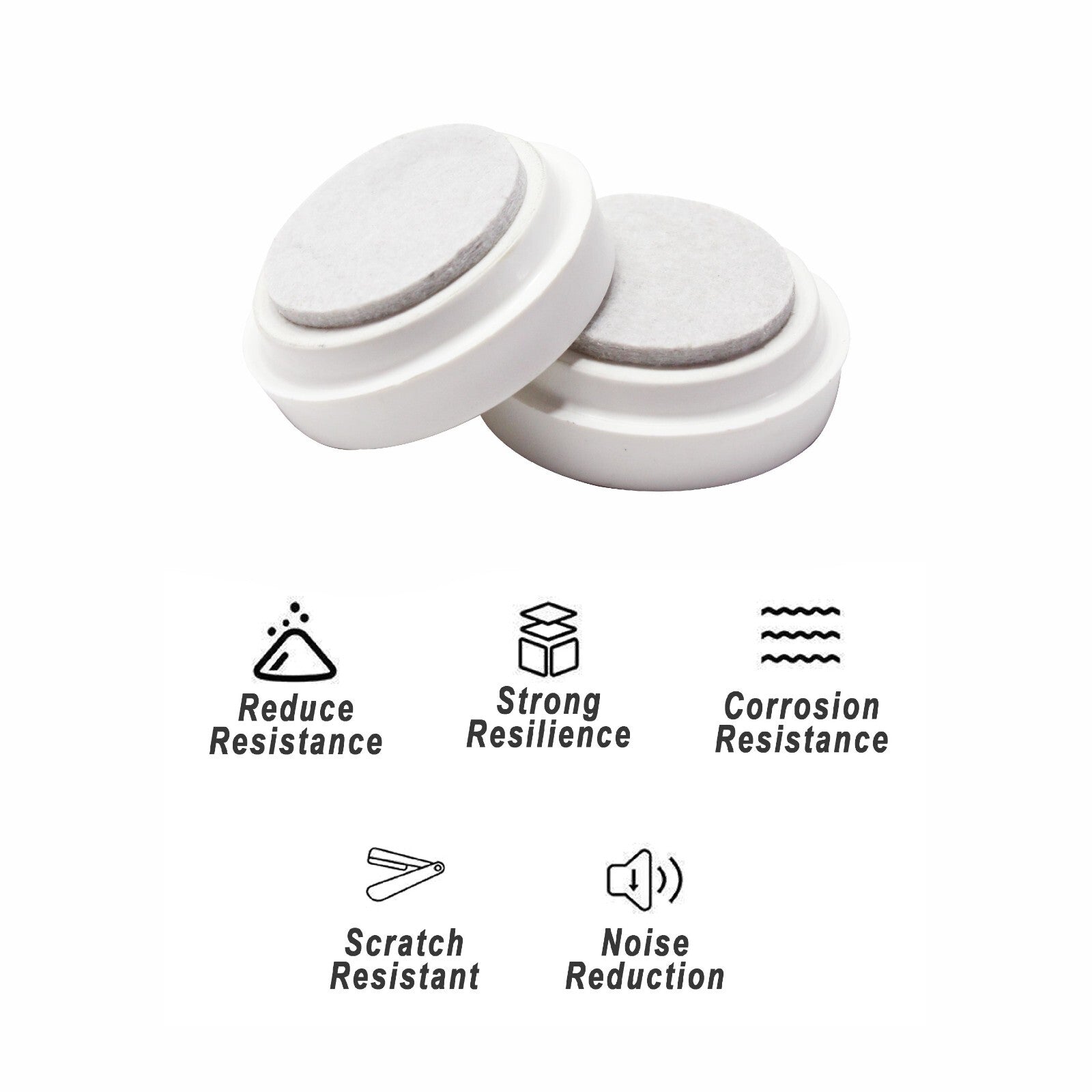 Castor Cup Floor Protector Large White Wooden Tile Protector Carpet Floor 66Mm