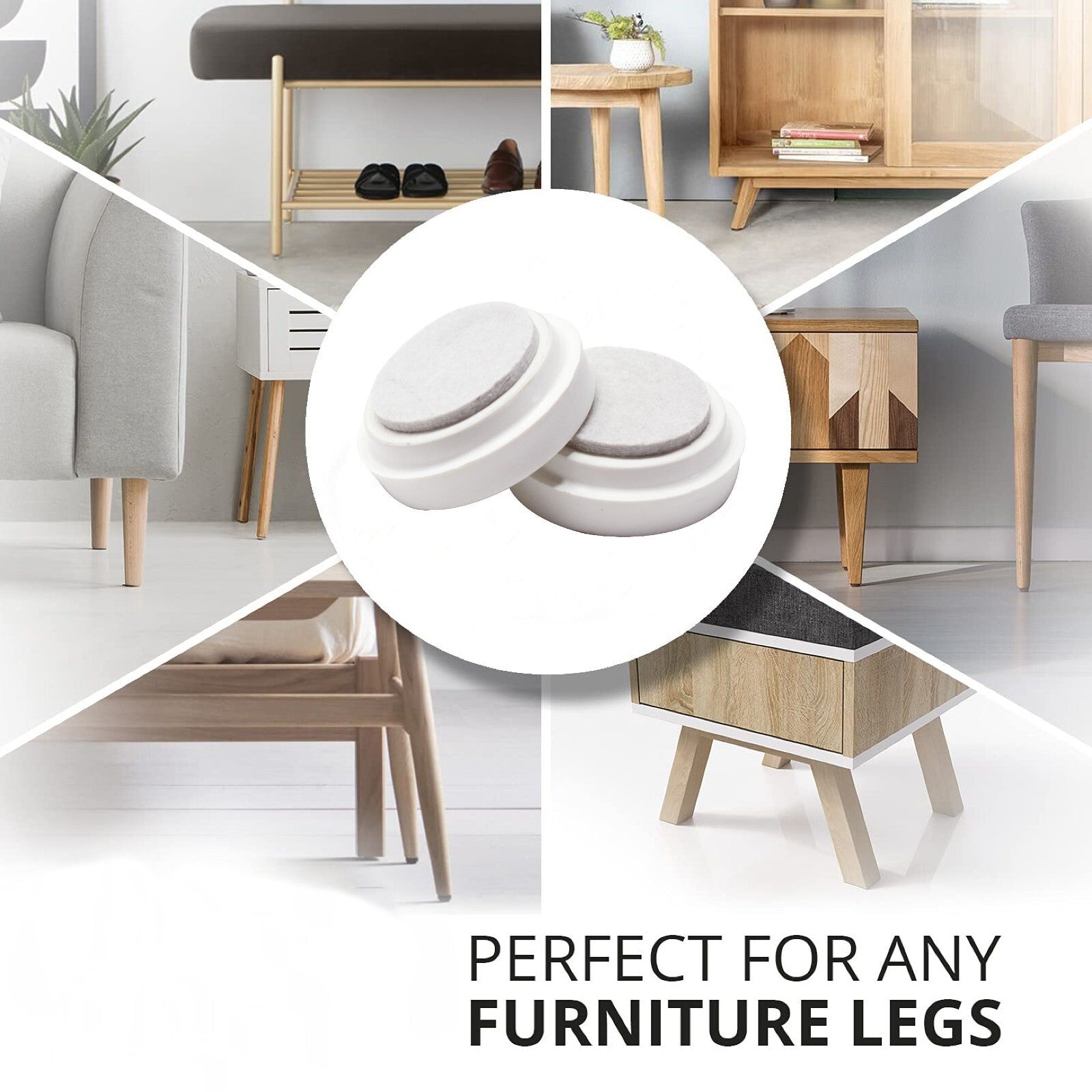 Castor Cup Floor Protector Large White Wooden Tile Protector Carpet Floor 66Mm