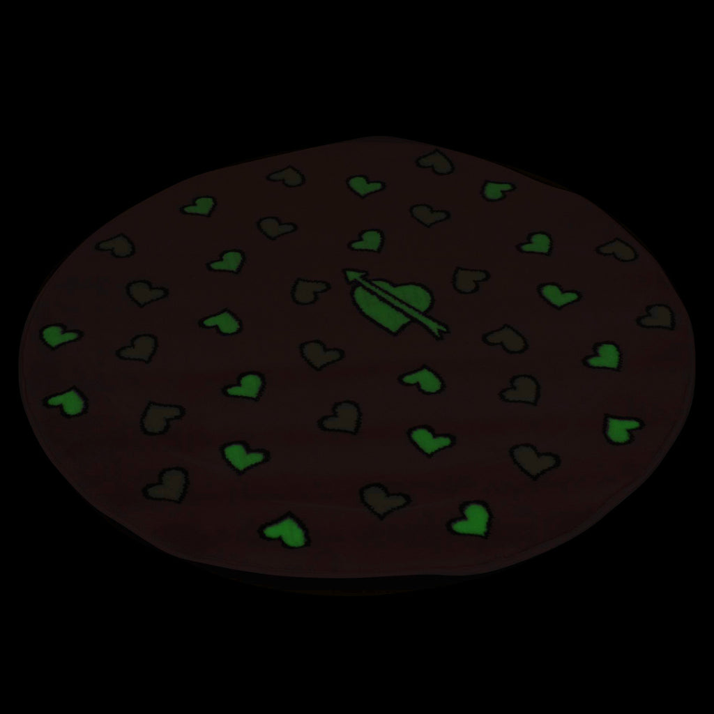 100Cm Glow in the Dark Rug round Circle Kids Bedroom Playroom Plantation Mat NEW