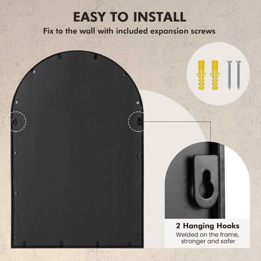 Arched Window Pane Decorative Mirror