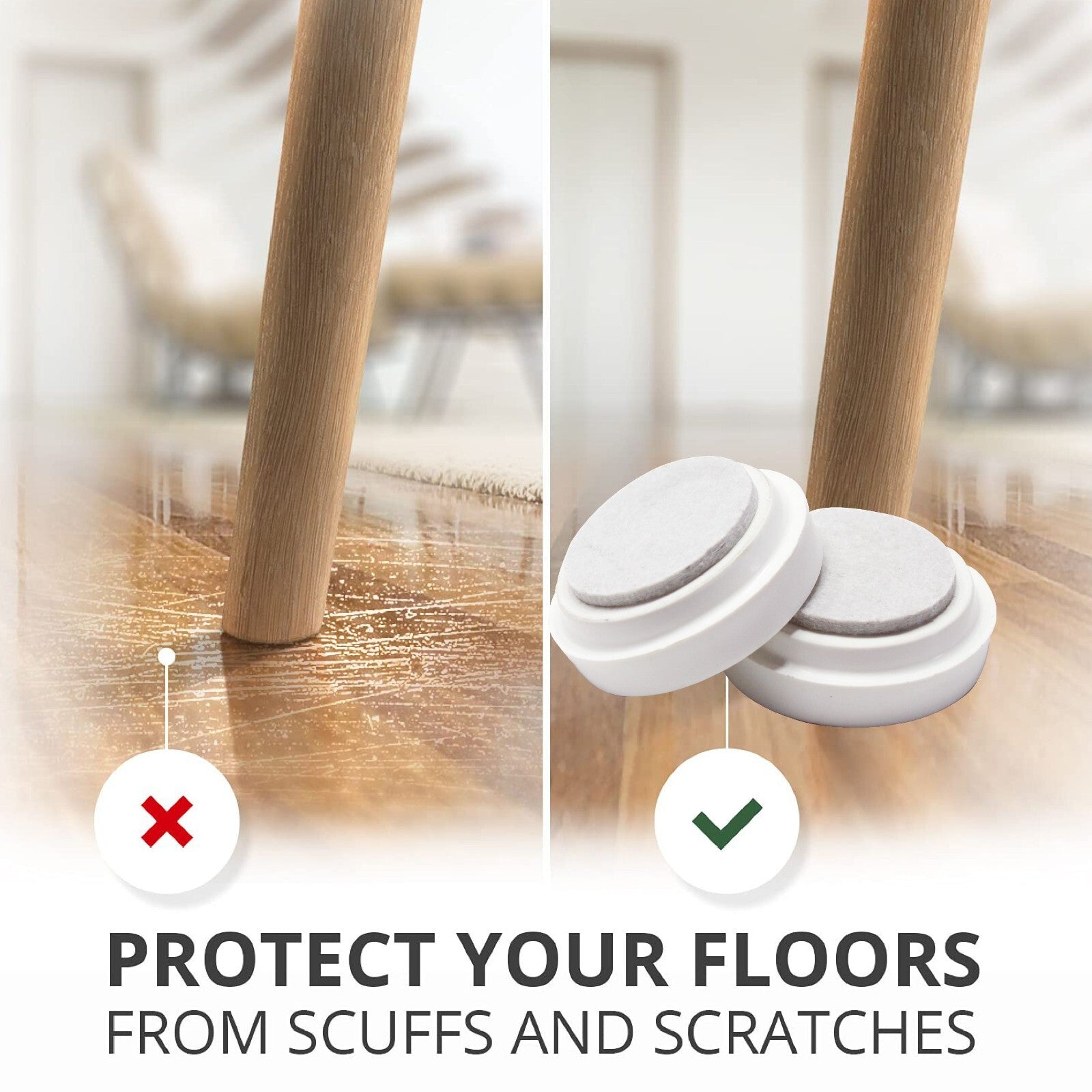 Castor Cup Floor Protector Large White Wooden Tile Protector Carpet Floor 66Mm