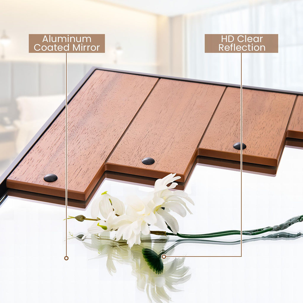 Decorative Rectangle Wall Mirror with Piano Key-Shaped Frame