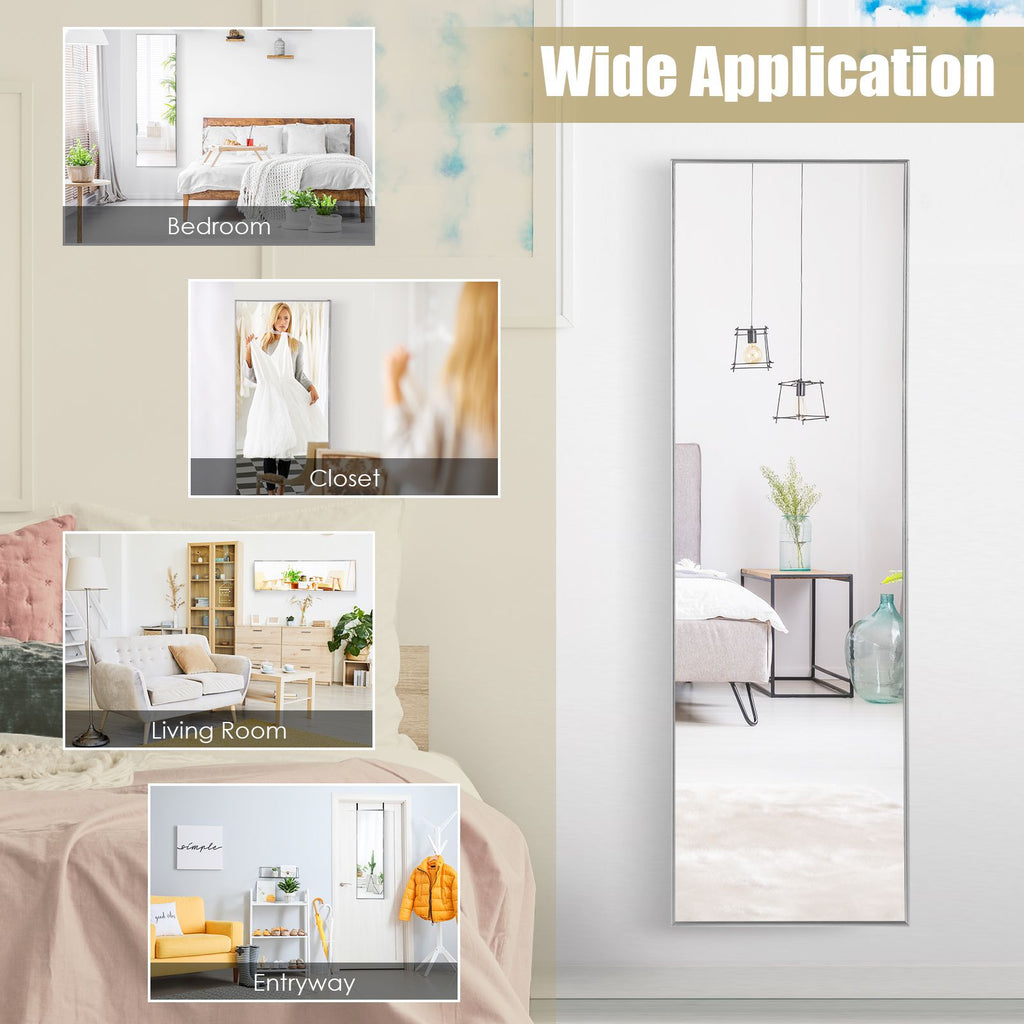 120 X 37 Cm Full Length Wall Hanging Mirror with Adjustable Hook