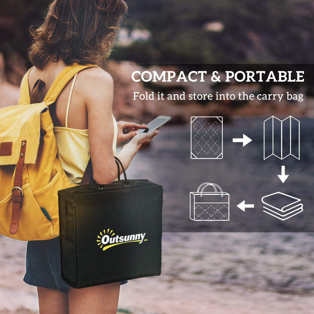 Outdoor Rug with LED String Light and Carry Bag, 182 X 274Cm