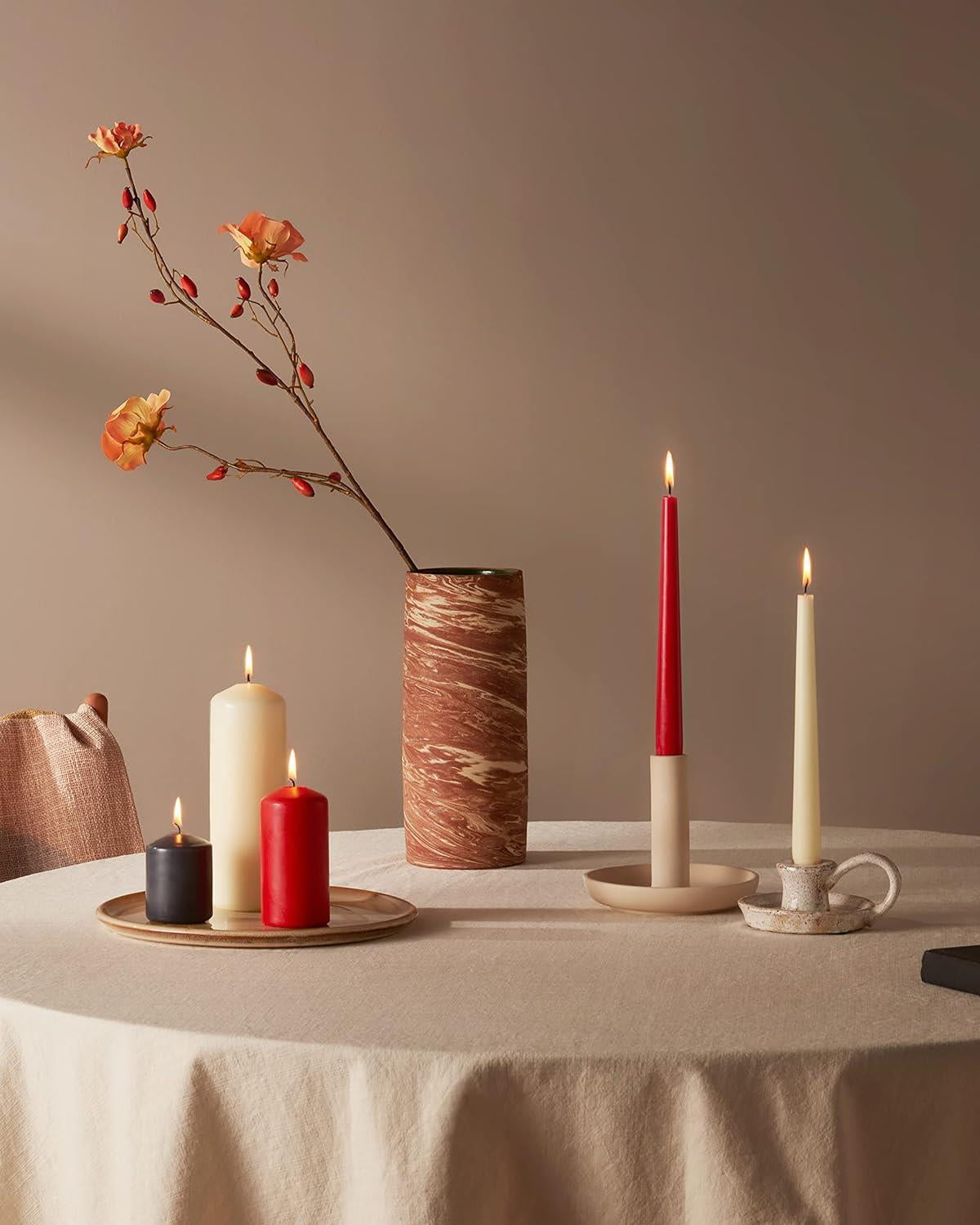 10 X IVORY PILLAR CANDLES 40 X 90 MM WEDDING CHRISTMAS EVENTS CHURCH HOME DECOR