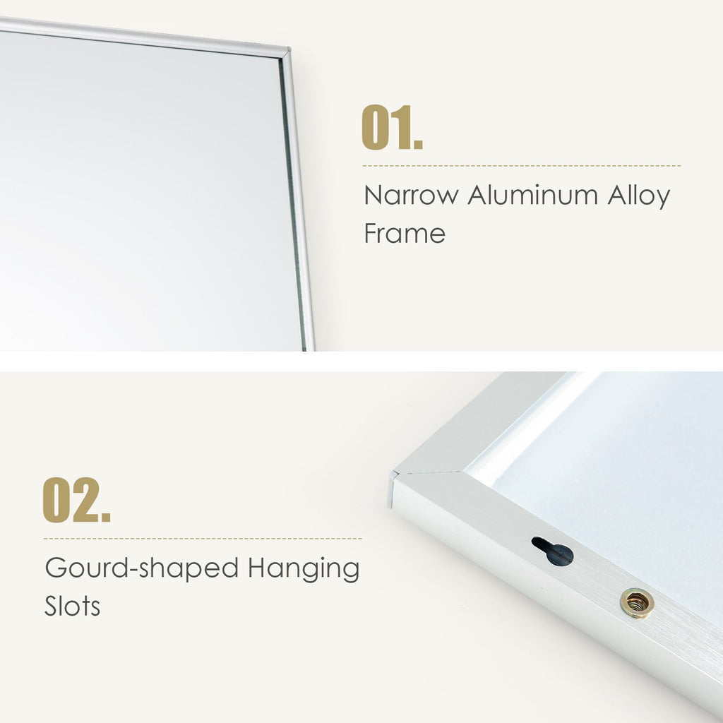 120 X 37 Cm Full Length Wall Hanging Mirror with Adjustable Hook