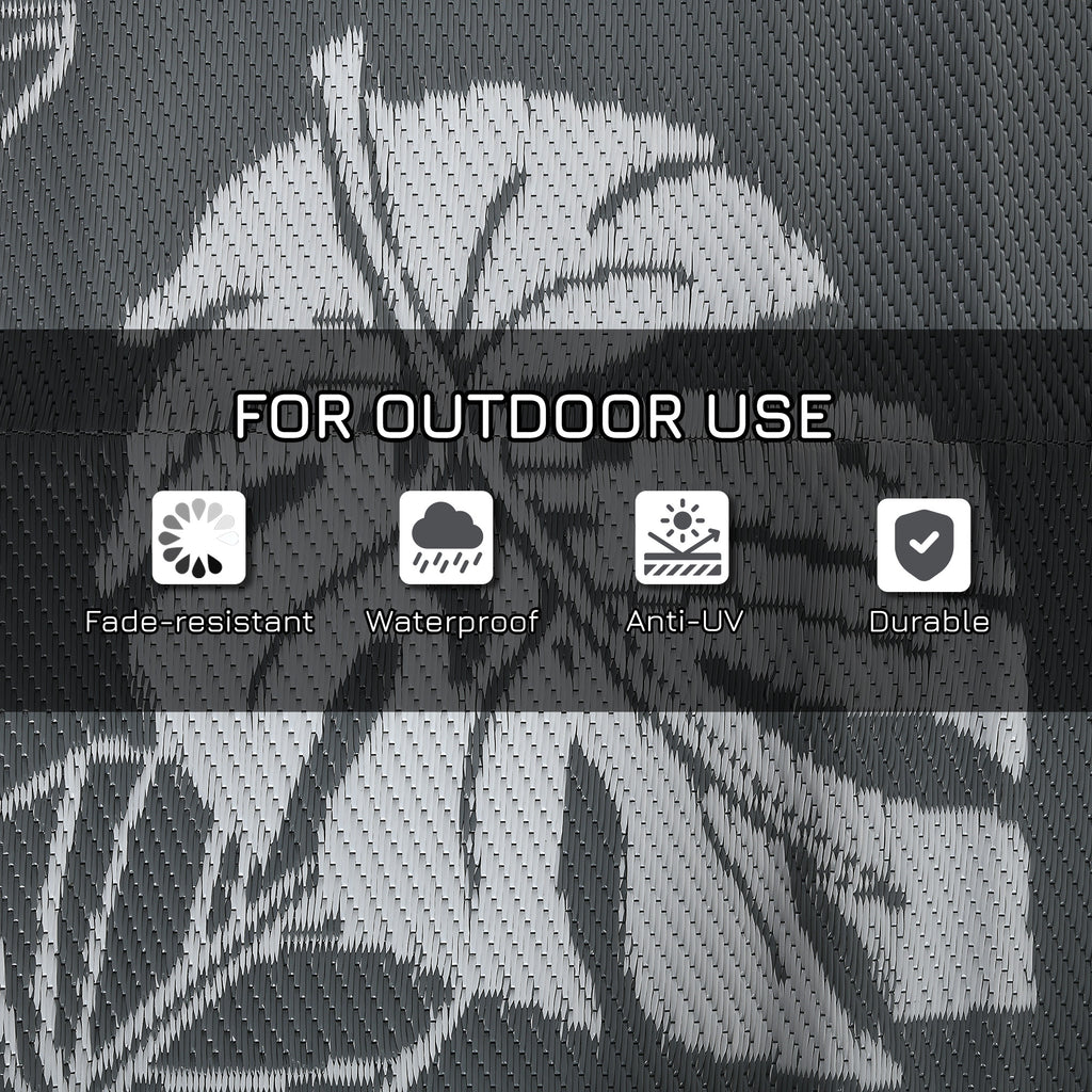 Reversible Outdoor Rug W/ Carry Bag for RV Camping Beach