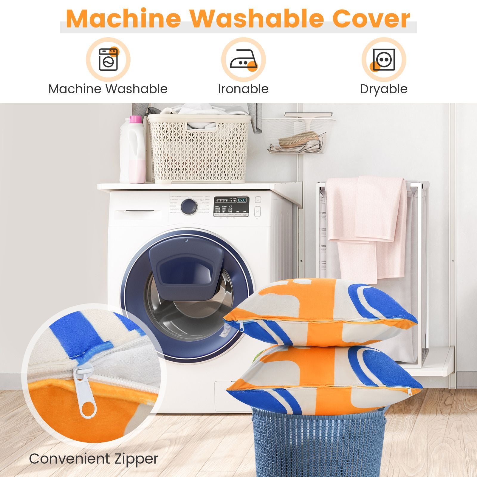 Soft Velvet Covered Decorative Throw Pillow Set of 4