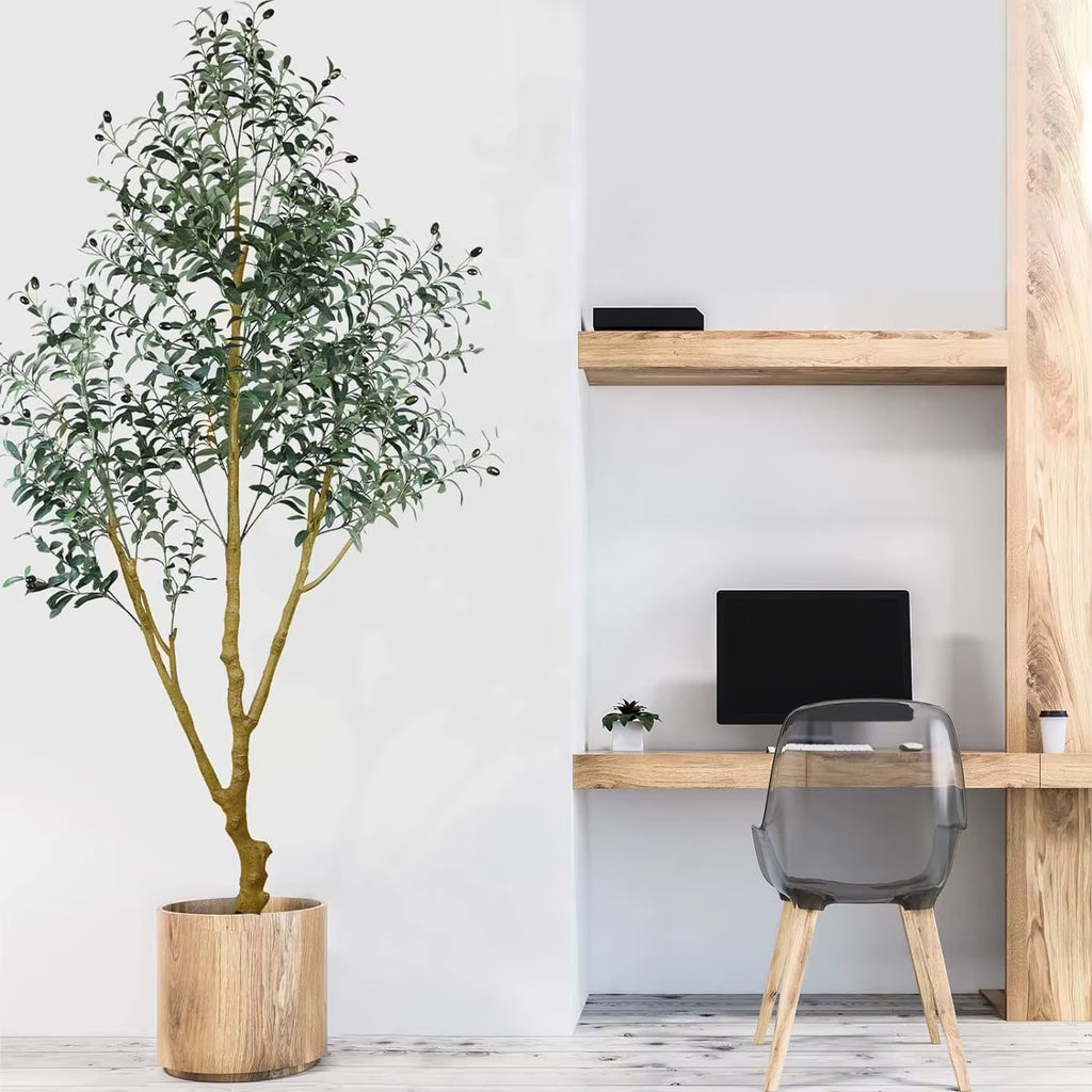 Artificial Olive Tree Fake Plant,Faux Olive Tree with Realistic Leaves and Fruits Olive Trees Artificial Indoor for Home Office
