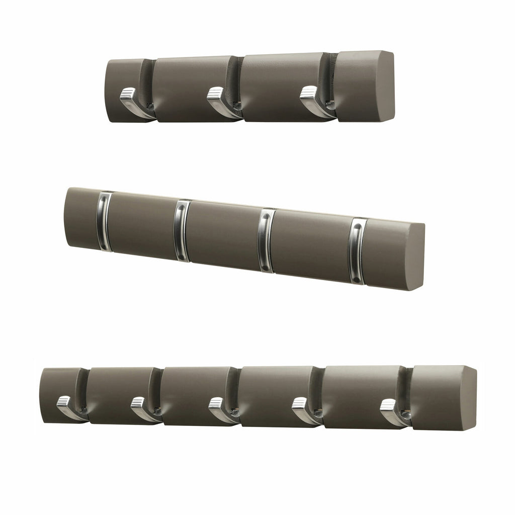 4 5 6 Concealed Door Hook Coat Hanging Storage Wall Mounted - Dark Grey Brown