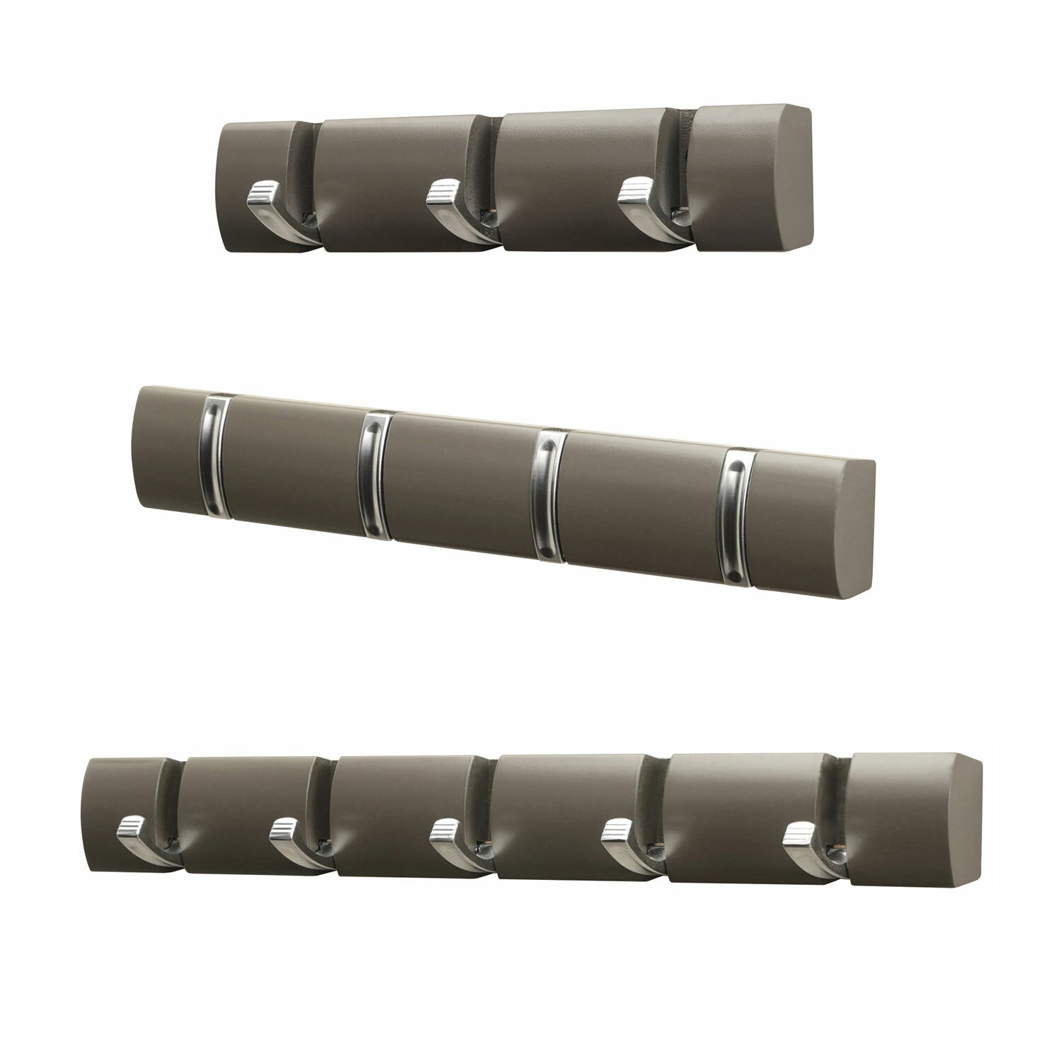 4 5 6 Concealed Door Hook Coat Hanging Storage Wall Mounted - Dark Grey Brown