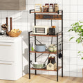 4-Tier Kitchen Bakers Rack with Power Outlet and 8 S-Hooks