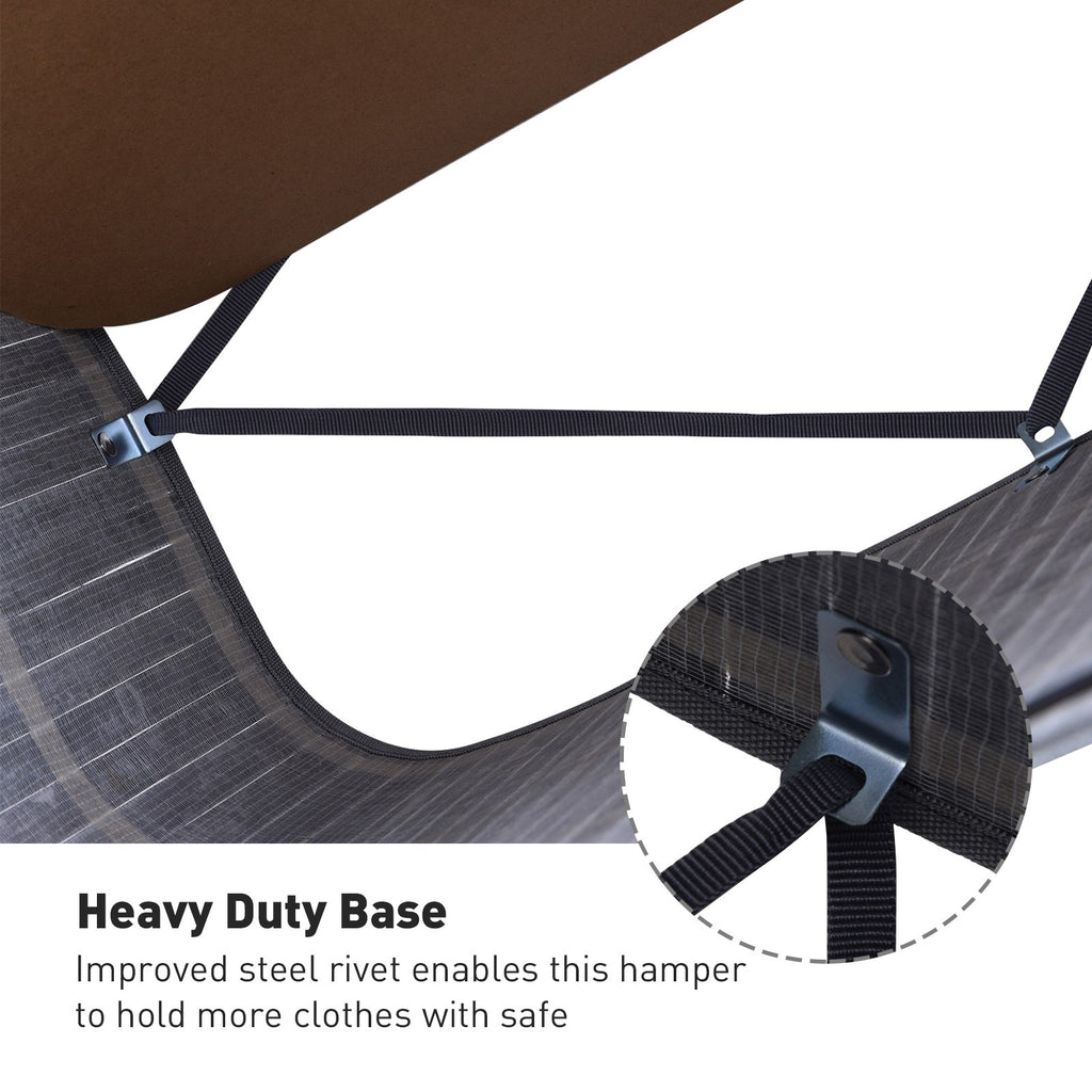 HOMCOM 100L Laundry Hamper Large 100L Double Washing Clothes Basket Grey