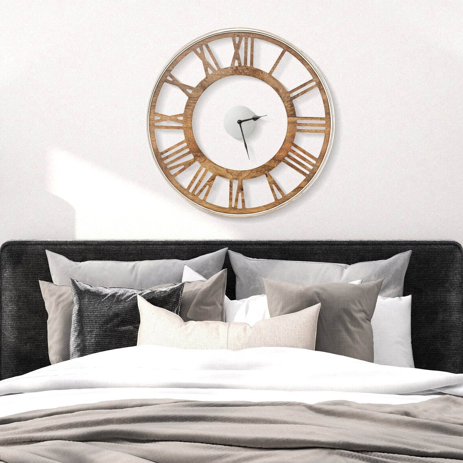 20 Inch Silent Wall Clock Non-Ticking Large Decorative Modern Wall Clock