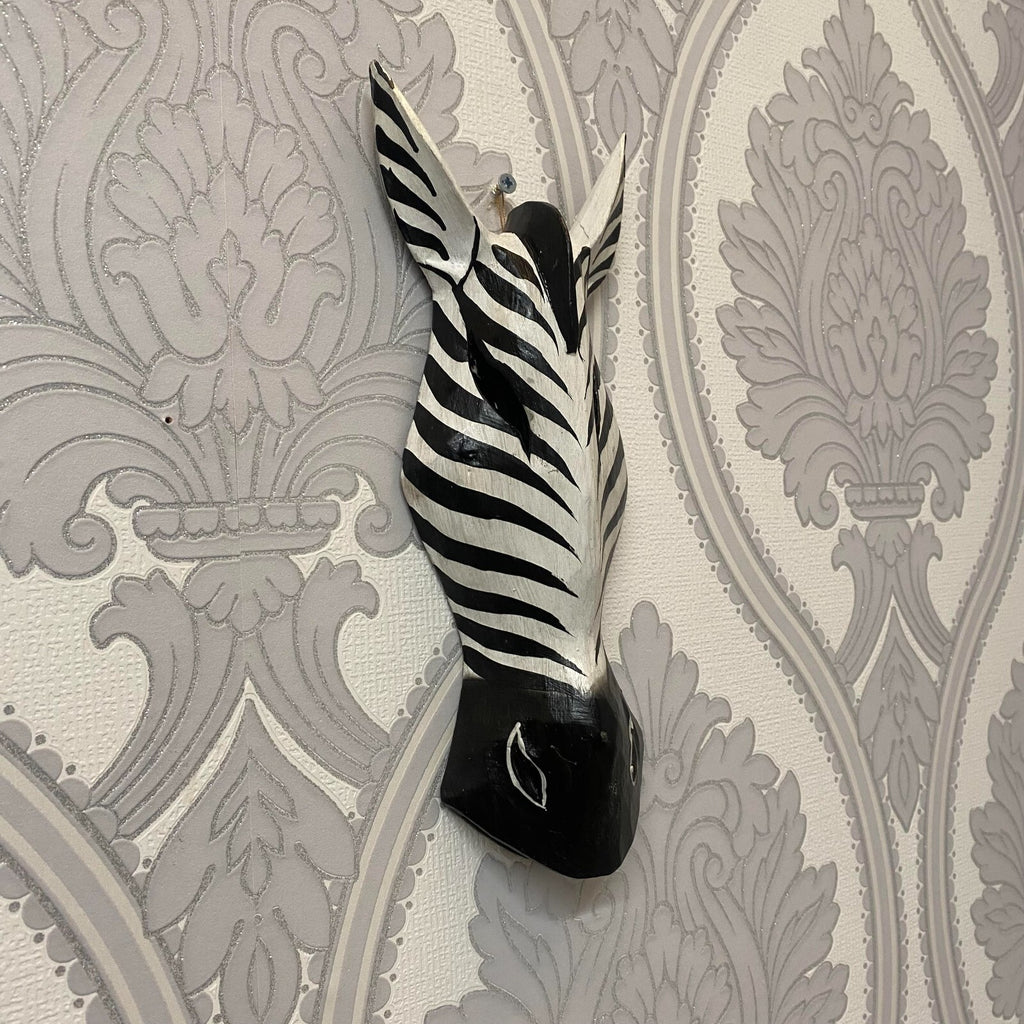 Wooden Zebra Giraffe Animal Head Home Wall Decoration 30Cm Christmas Gift