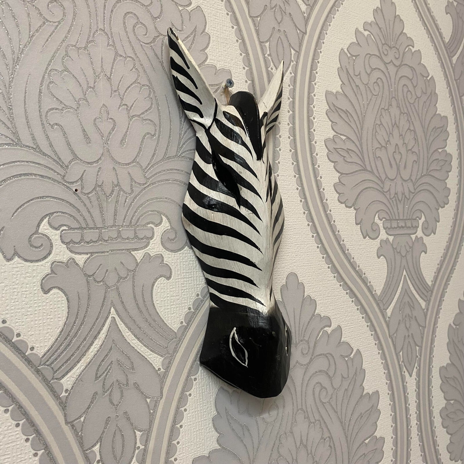 Wooden Zebra Giraffe Animal Head Home Wall Decoration 30Cm Christmas Gift