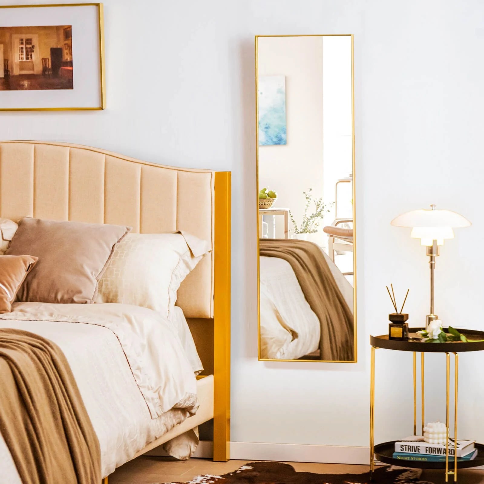 120 X 37 Cm Full Length Wall Hanging Mirror with Adjustable Hook