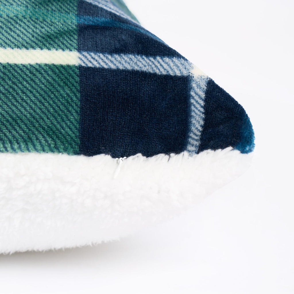 OHS Check Cushion Covers 2 Pack Flannel Fleece Square Pillowcases